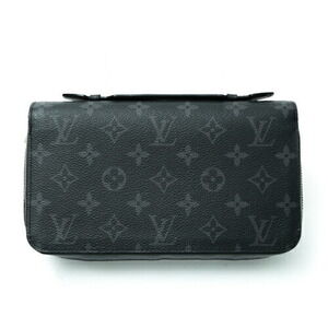 Louis Vuitton Zippy Eclipse Black Long Wallet Zip Around Card Leather